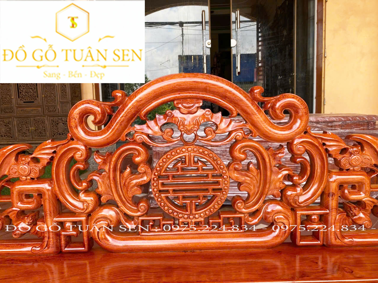 Hình ảnh giường phương lười gỗ gụ